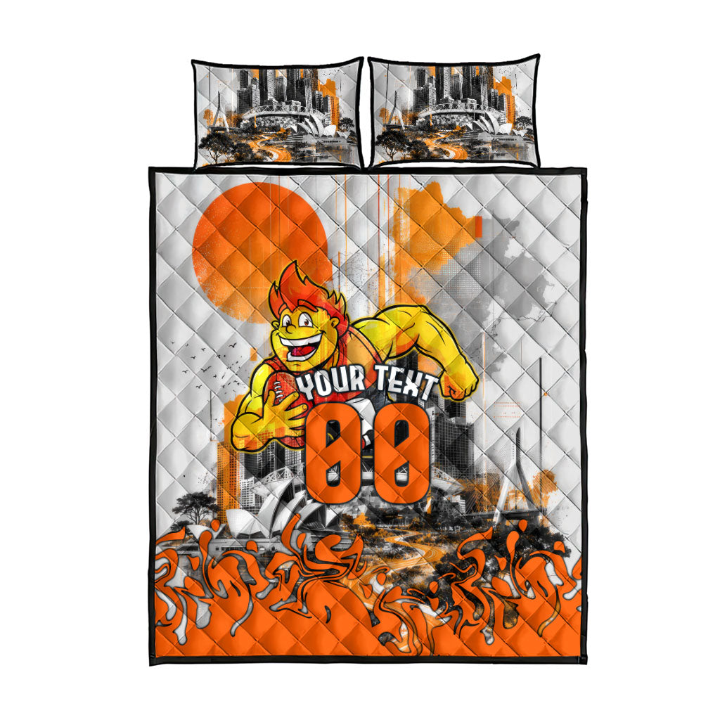 Personalised Greater Western Sydney Giants City Of Football Team Quilt Bed Set Sydney City Skyline Illustration Sport Fan