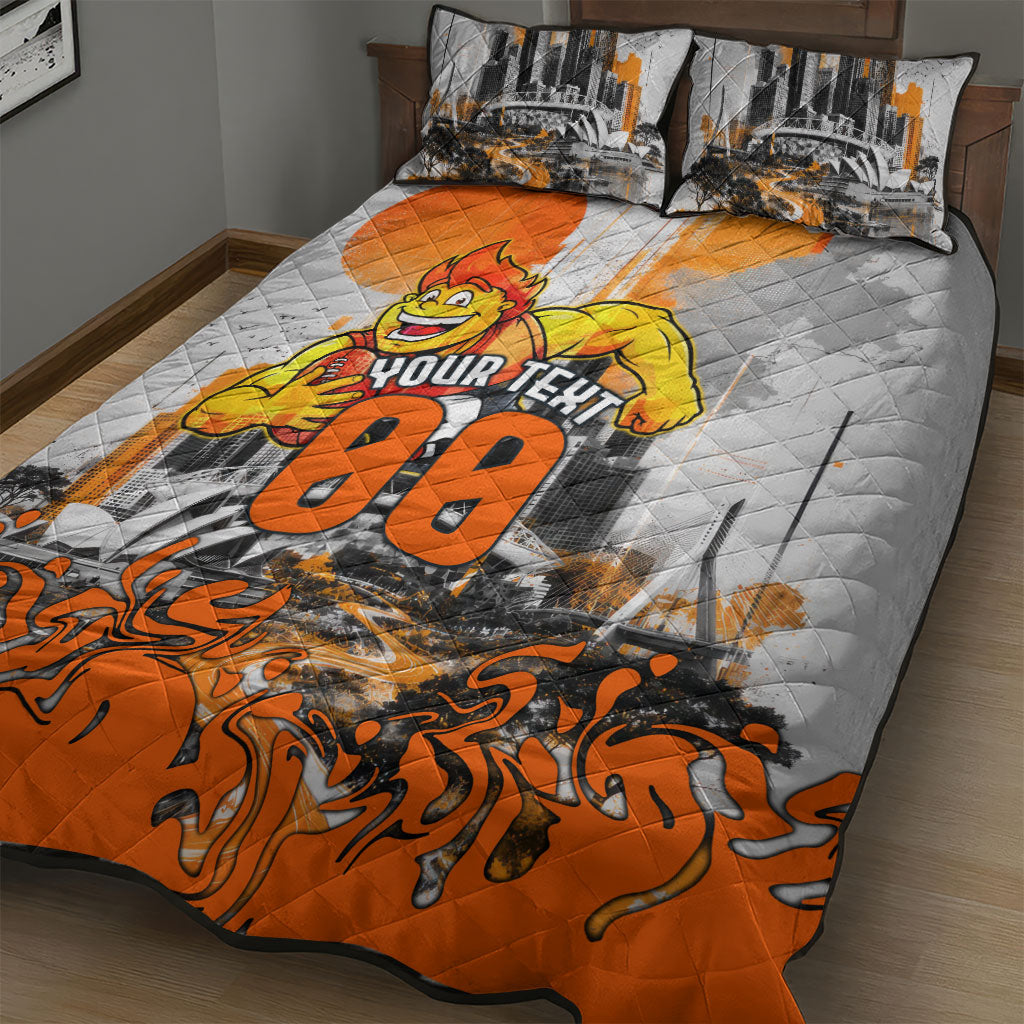 Personalised Greater Western Sydney Giants City Of Football Team Quilt Bed Set Sydney City Skyline Illustration Sport Fan