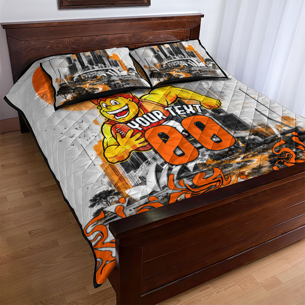 Personalised Greater Western Sydney Giants City Of Football Team Quilt Bed Set Sydney City Skyline Illustration Sport Fan