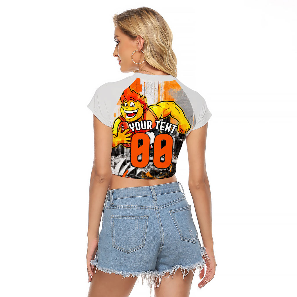Personalised Greater Western Sydney Giants City Of Football Team Raglan Cropped T Shirt Sydney City Skyline Illustration Sport Fan