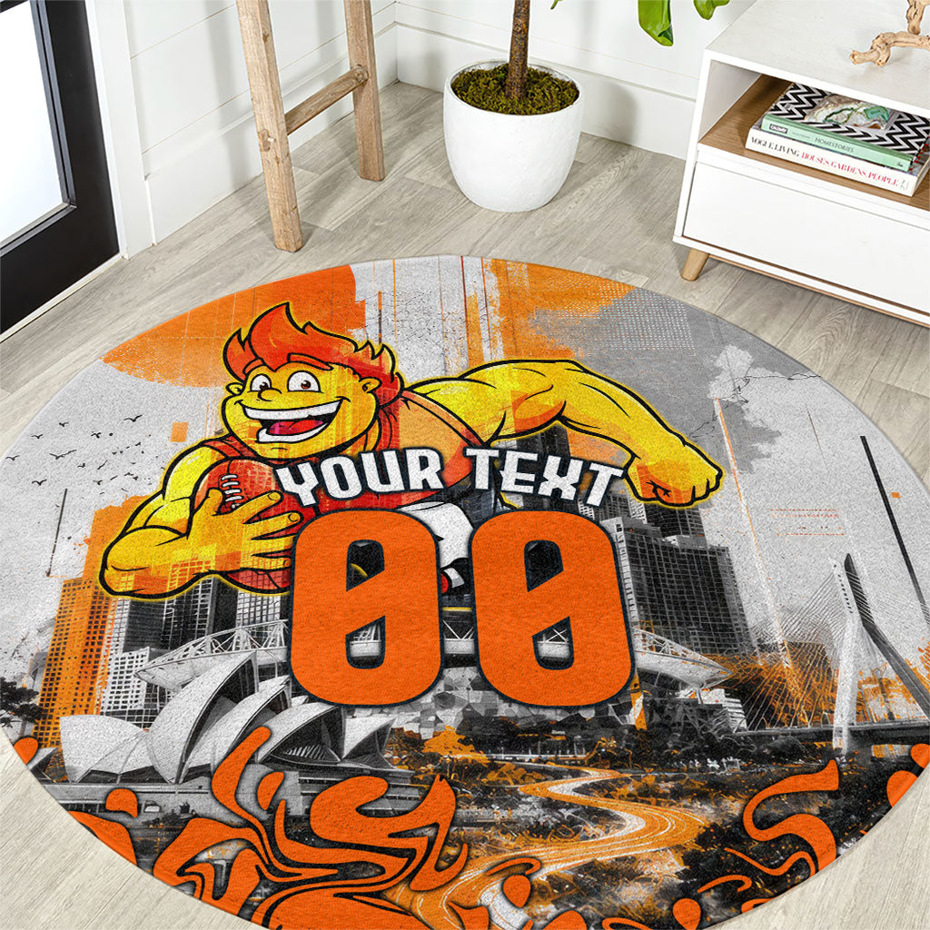 Personalised Greater Western Sydney Giants City Of Football Team Round Carpet Sydney City Skyline Illustration Sport Fan