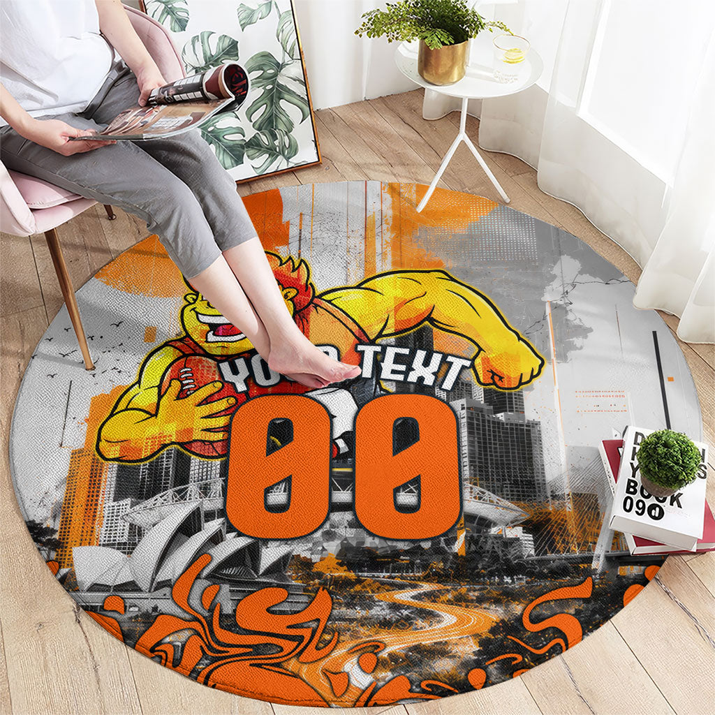 Personalised Greater Western Sydney Giants City Of Football Team Round Carpet Sydney City Skyline Illustration Sport Fan