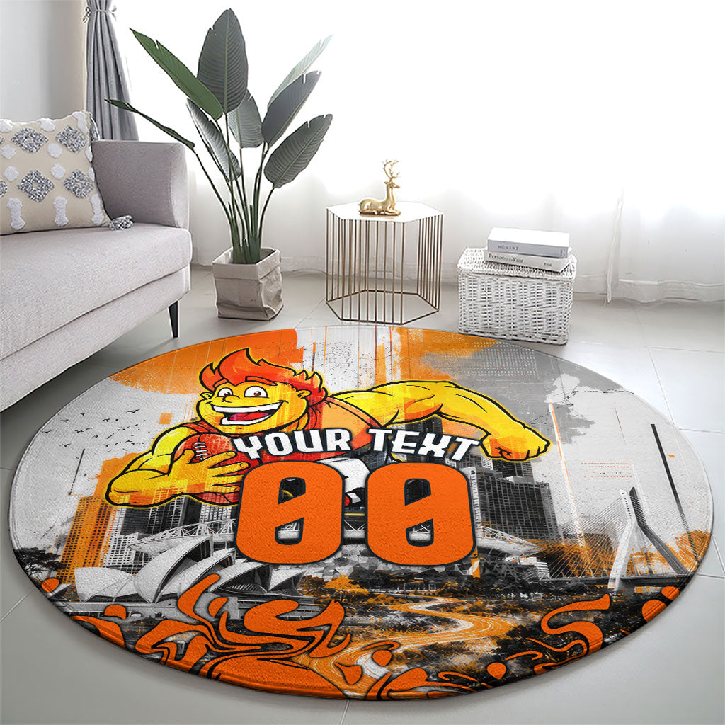Personalised Greater Western Sydney Giants City Of Football Team Round Carpet Sydney City Skyline Illustration Sport Fan