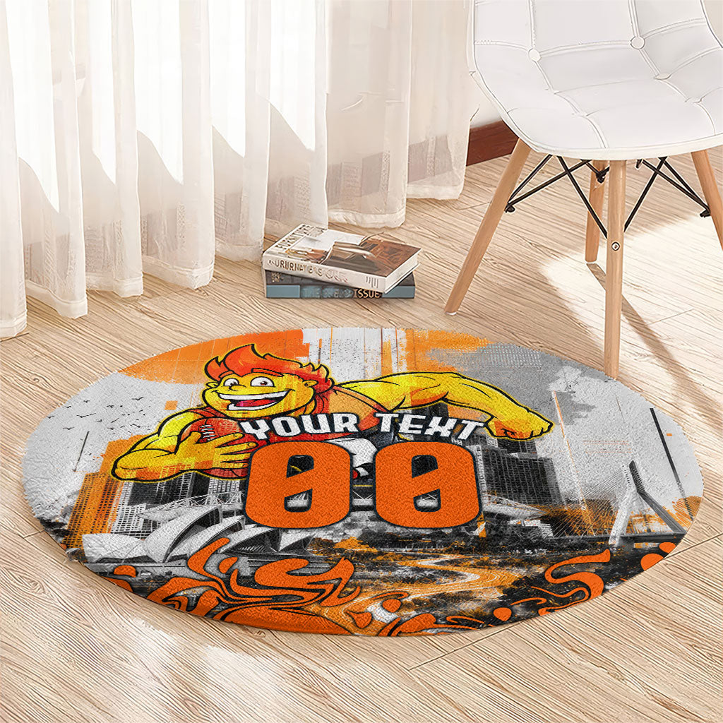 Personalised Greater Western Sydney Giants City Of Football Team Round Carpet Sydney City Skyline Illustration Sport Fan