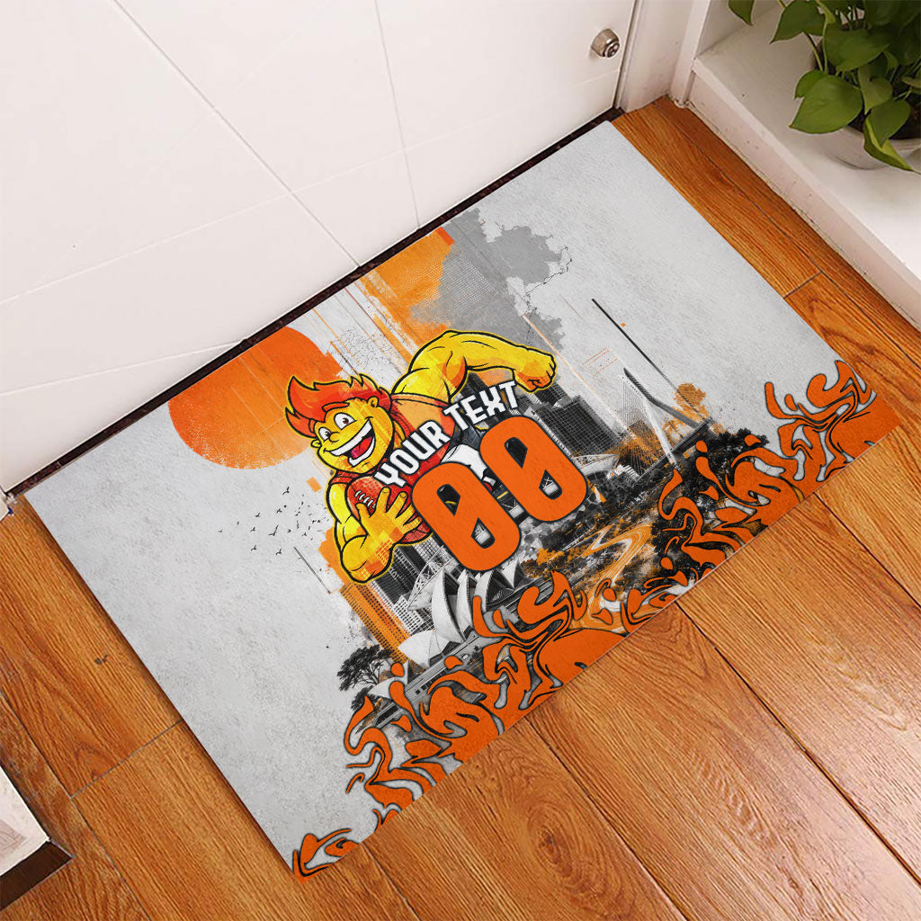 Personalised Greater Western Sydney Giants City Of Football Team Rubber Doormat Sydney City Skyline Illustration Sport Fan