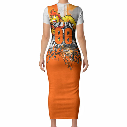 Personalised Greater Western Sydney Giants City Of Football Team Short Sleeve Bodycon Dress Sydney City Skyline Illustration Sport Fan