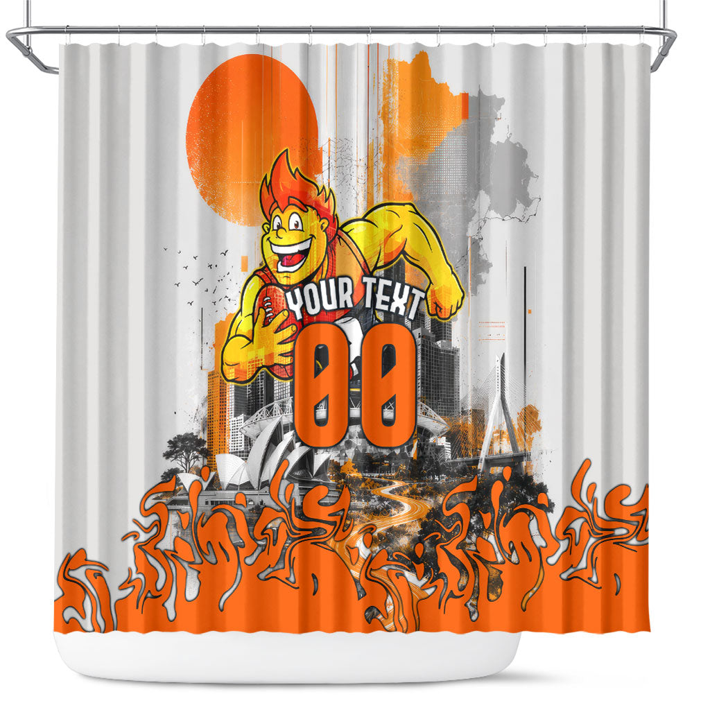 Personalised Greater Western Sydney Giants City Of Football Team Shower Curtain Sydney City Skyline Illustration Sport Fan