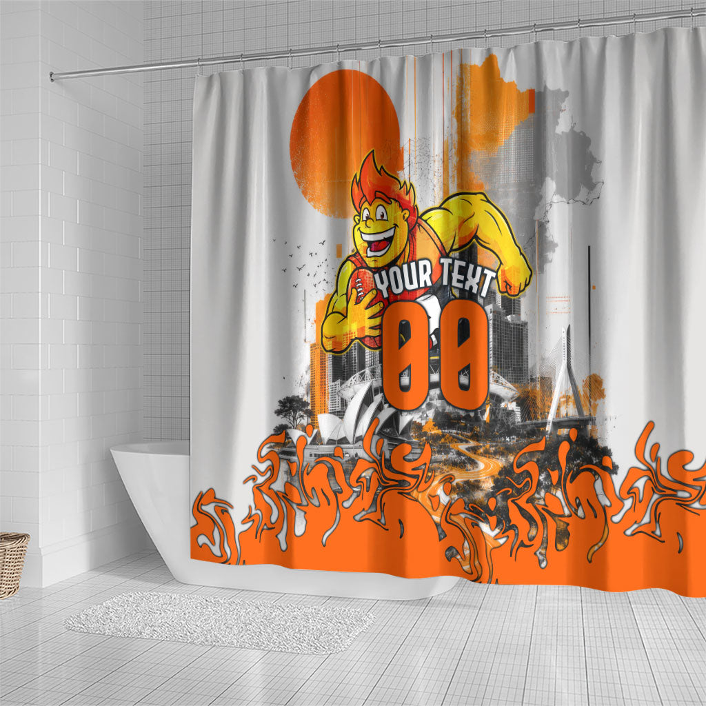 Personalised Greater Western Sydney Giants City Of Football Team Shower Curtain Sydney City Skyline Illustration Sport Fan