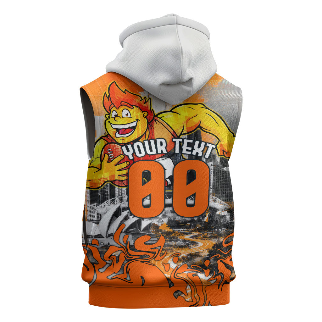 Personalised Greater Western Sydney Giants City Of Football Team Sleeveless Hoodie Sydney City Skyline Illustration Sport Fan