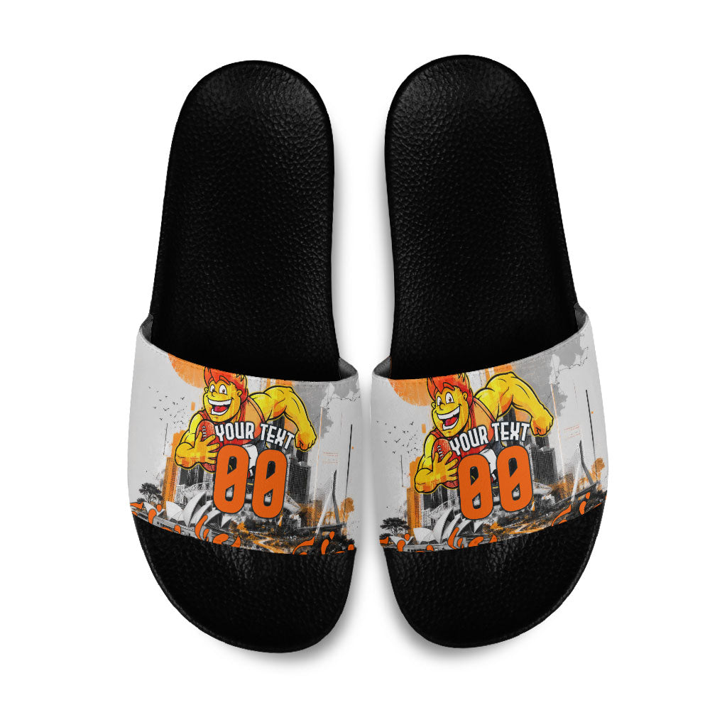 Personalised Greater Western Sydney Giants City Of Football Team Slide Sandals Sydney City Skyline Illustration Sport Fan