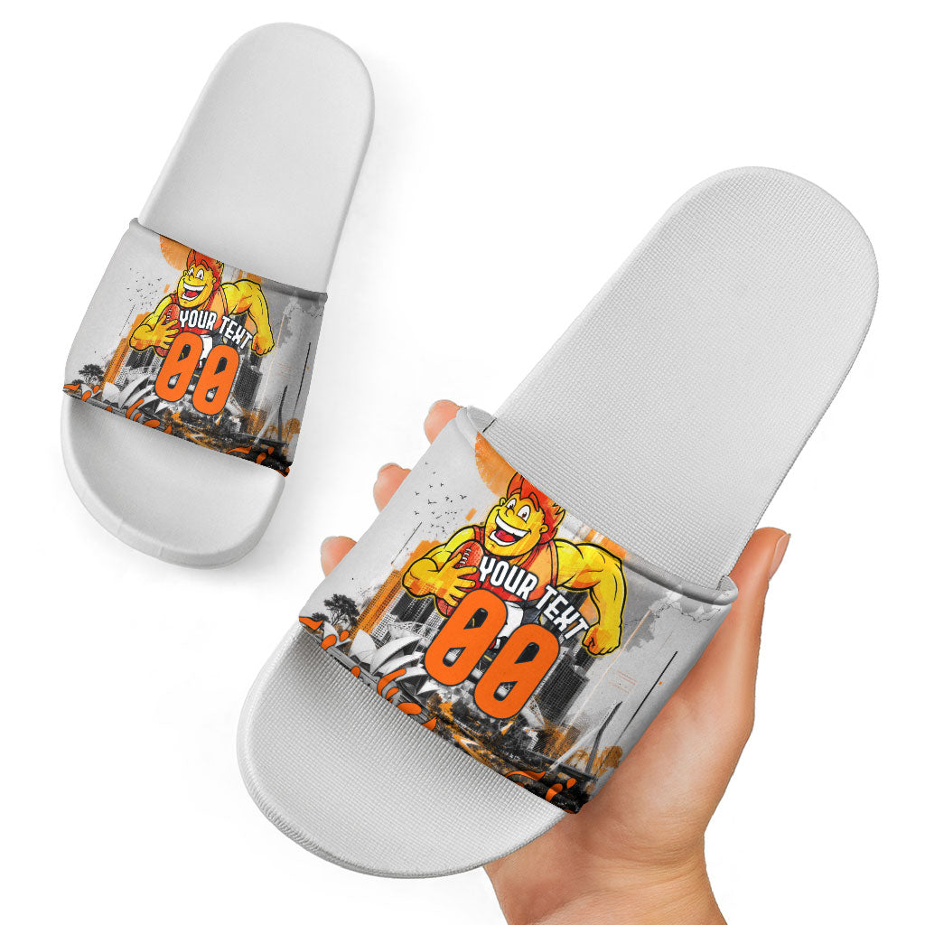 Personalised Greater Western Sydney Giants City Of Football Team Slide Sandals Sydney City Skyline Illustration Sport Fan