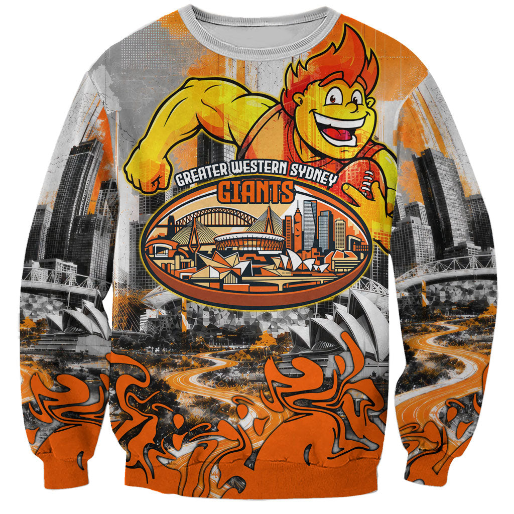 Personalised Greater Western Sydney Giants City Of Football Team Sweatshirt Sydney City Skyline Illustration Sport Fan