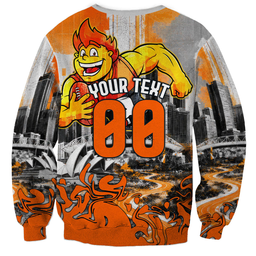 Personalised Greater Western Sydney Giants City Of Football Team Sweatshirt Sydney City Skyline Illustration Sport Fan