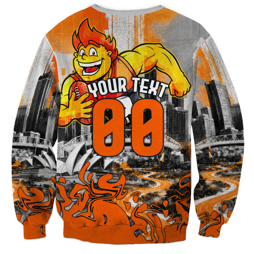 Personalised Greater Western Sydney Giants City Of Football Team Sweatshirt Sydney City Skyline Illustration Sport Fan