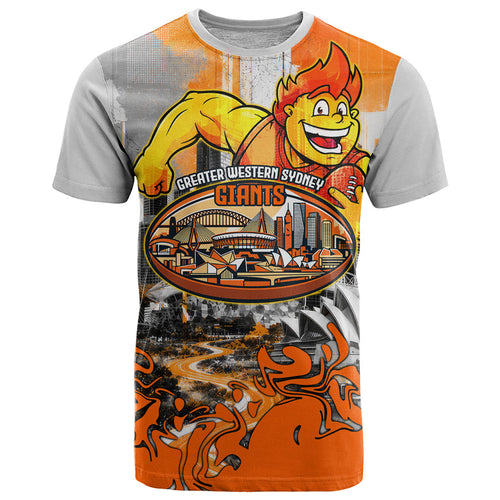 Personalised Greater Western Sydney Giants City Of Football Team T Shirt Sydney City Skyline Illustration Sport Fan