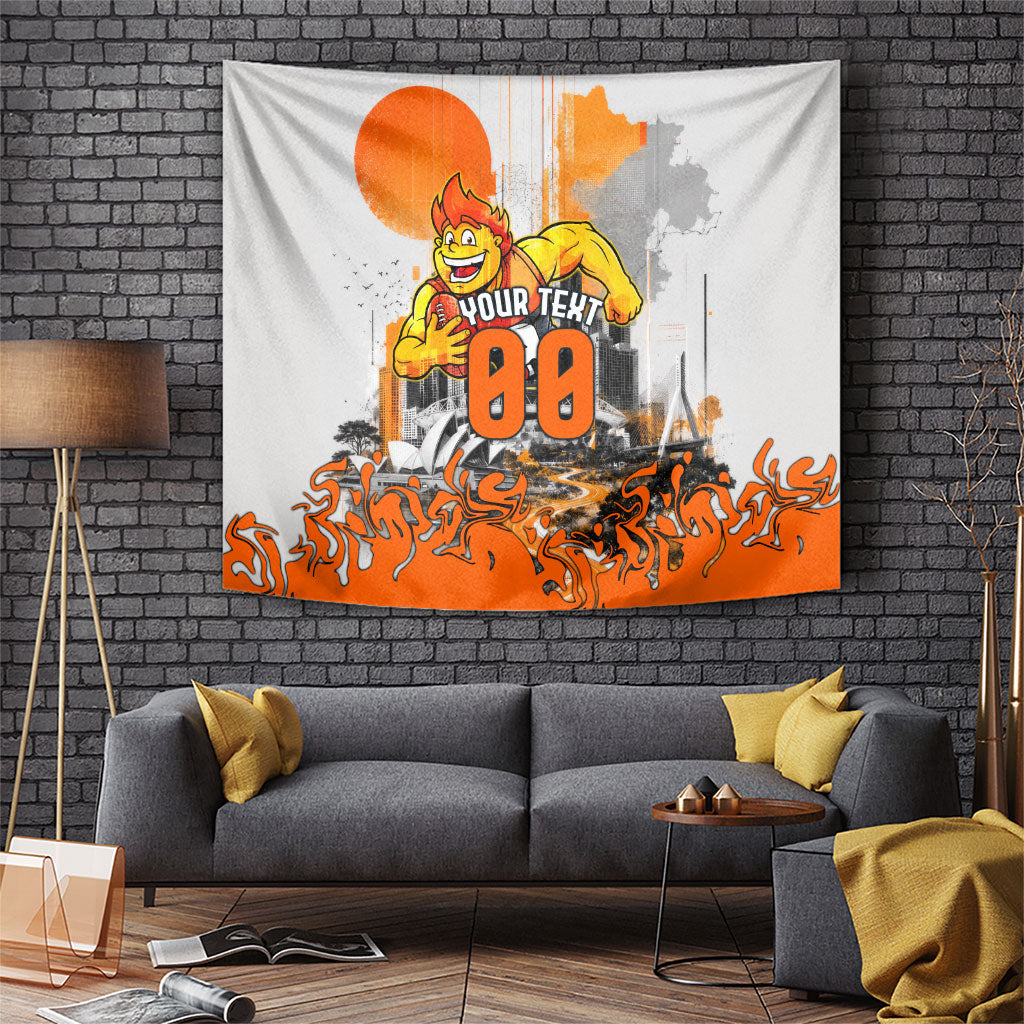 Personalised Greater Western Sydney Giants City Of Football Team Tapestry Sydney City Skyline Illustration Sport Fan