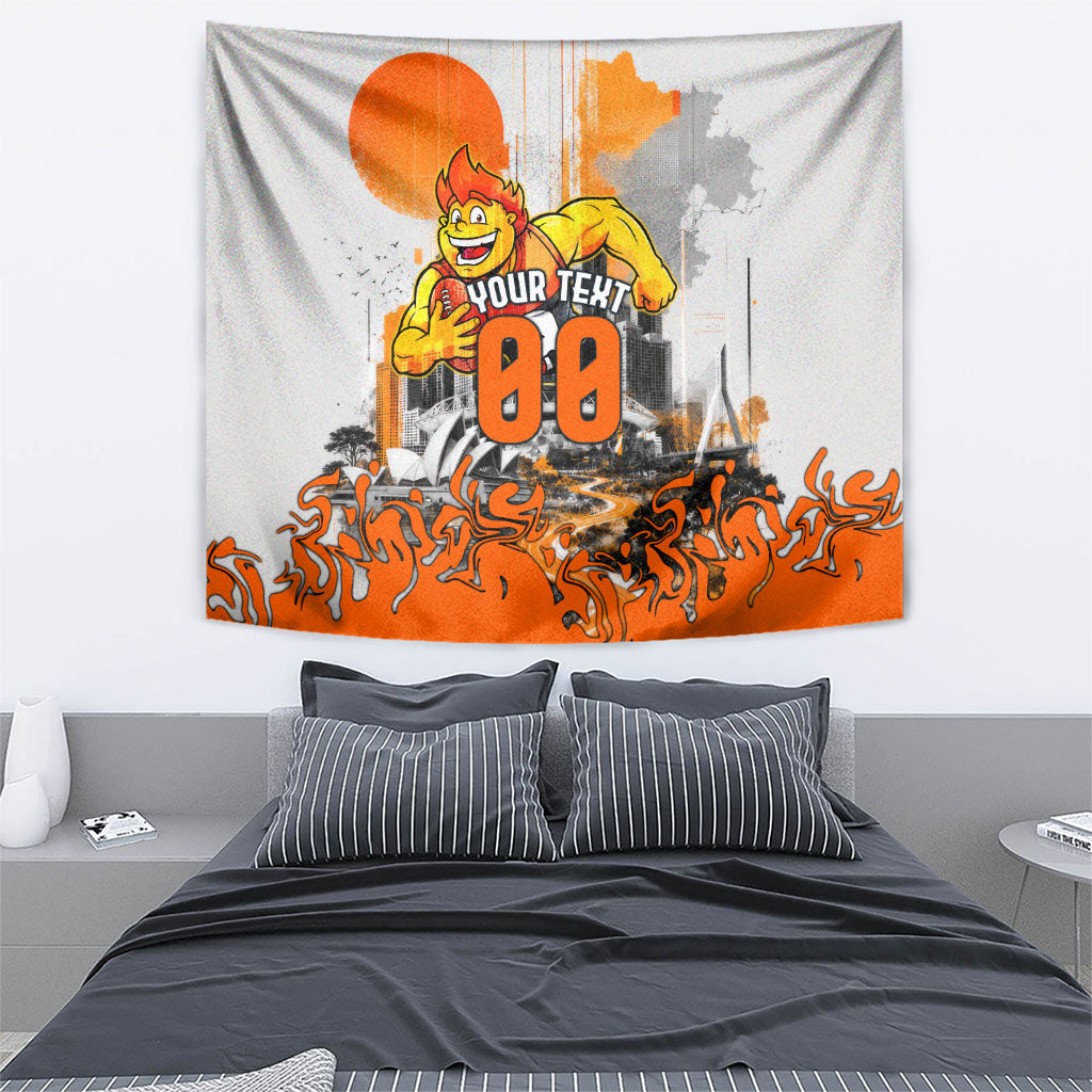 Personalised Greater Western Sydney Giants City Of Football Team Tapestry Sydney City Skyline Illustration Sport Fan