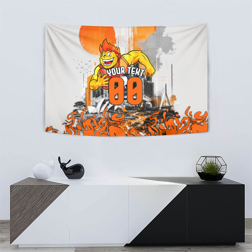 Personalised Greater Western Sydney Giants City Of Football Team Tapestry Sydney City Skyline Illustration Sport Fan