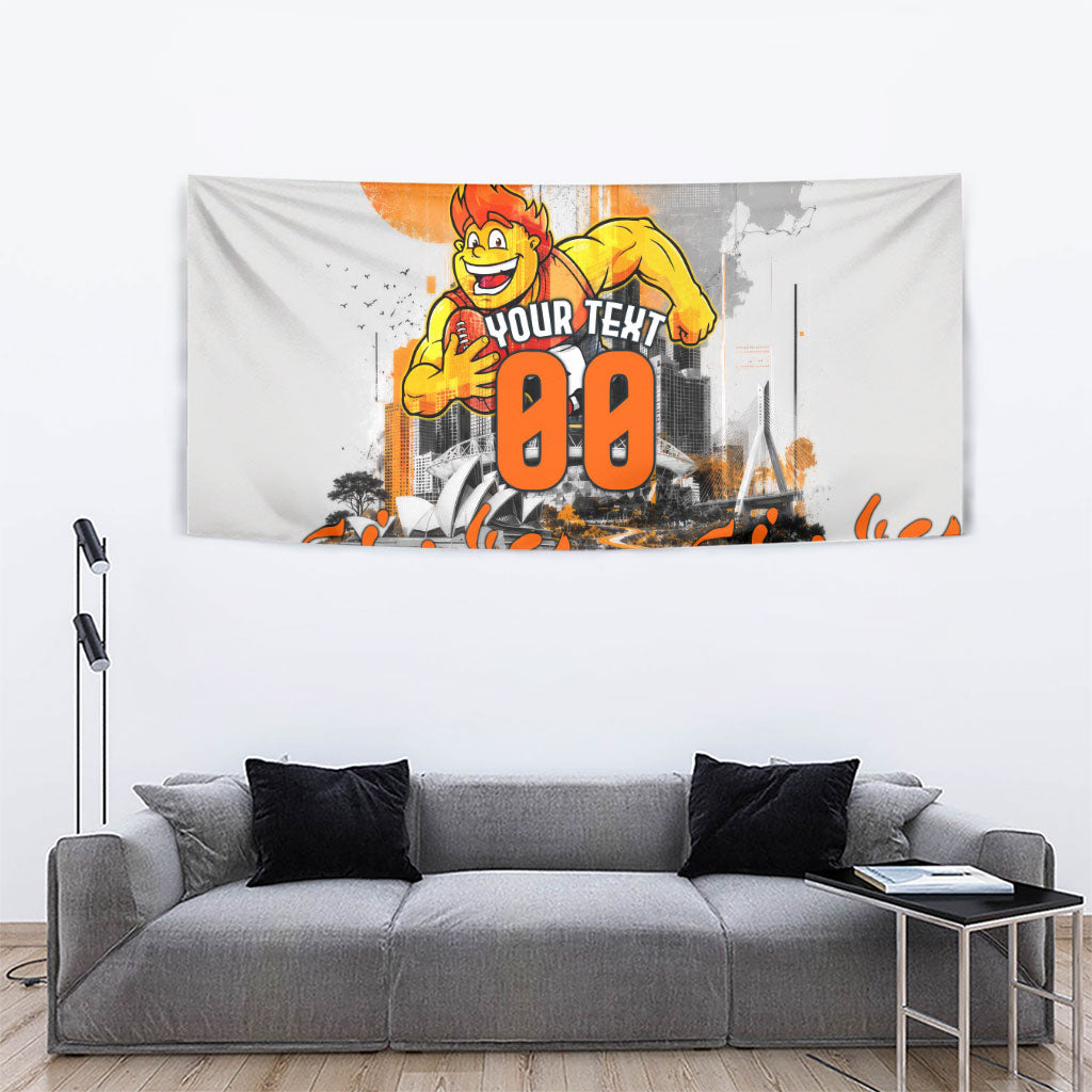 Personalised Greater Western Sydney Giants City Of Football Team Tapestry Sydney City Skyline Illustration Sport Fan