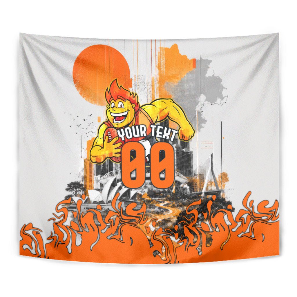Personalised Greater Western Sydney Giants City Of Football Team Tapestry Sydney City Skyline Illustration Sport Fan