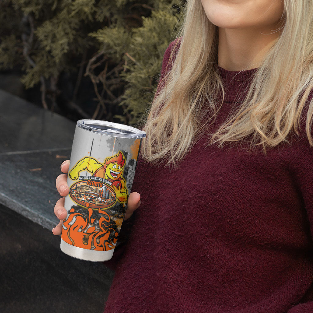 Personalised Greater Western Sydney Giants City Of Football Team Tumbler Cup Sydney City Skyline Illustration Sport Fan