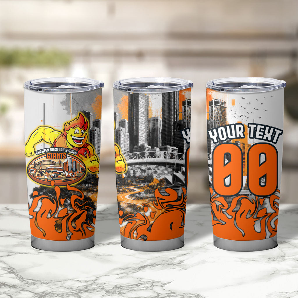 Personalised Greater Western Sydney Giants City Of Football Team Tumbler Cup Sydney City Skyline Illustration Sport Fan