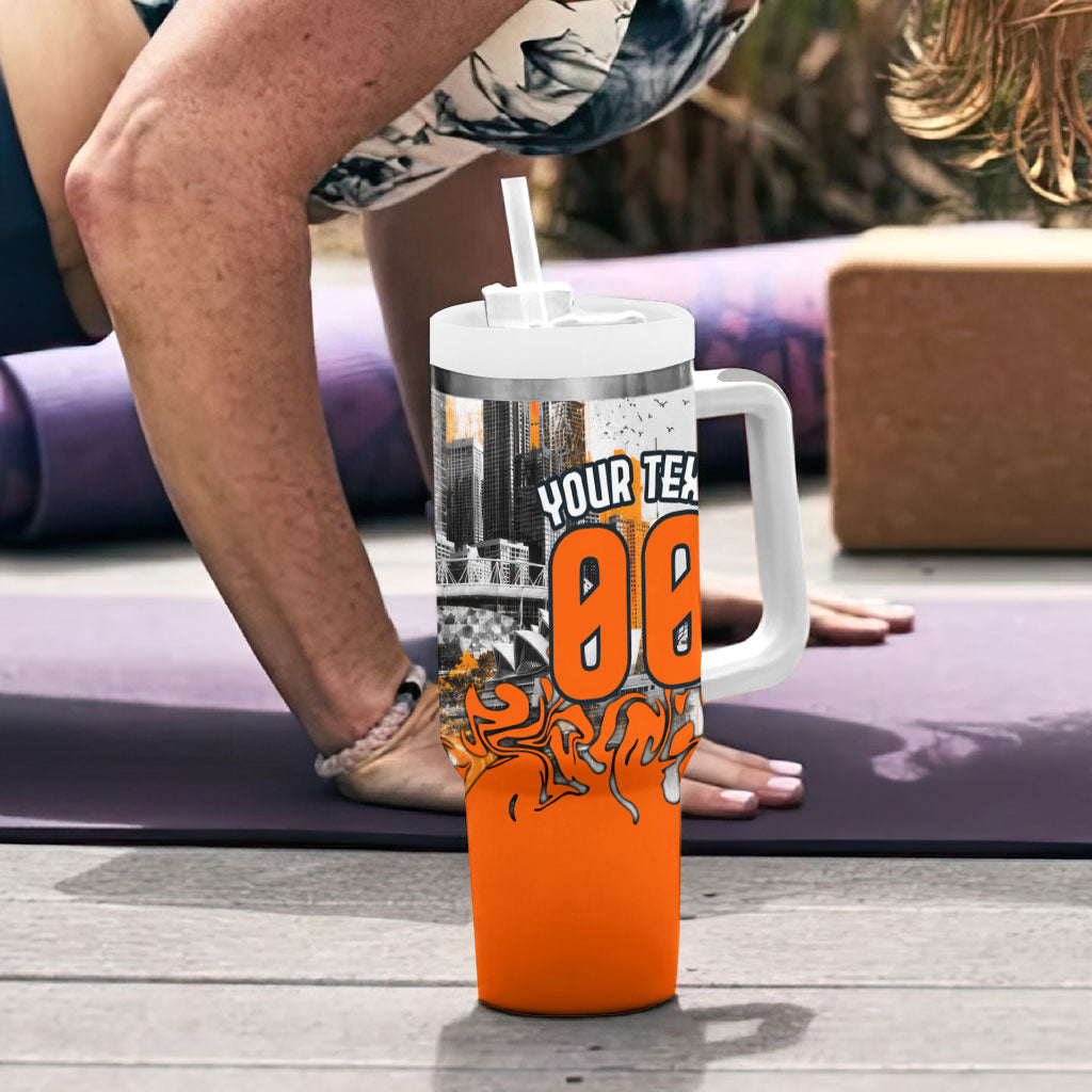 Personalised Greater Western Sydney Giants City Of Football Team Tumbler With Handle Sydney City Skyline Illustration Sport Fan