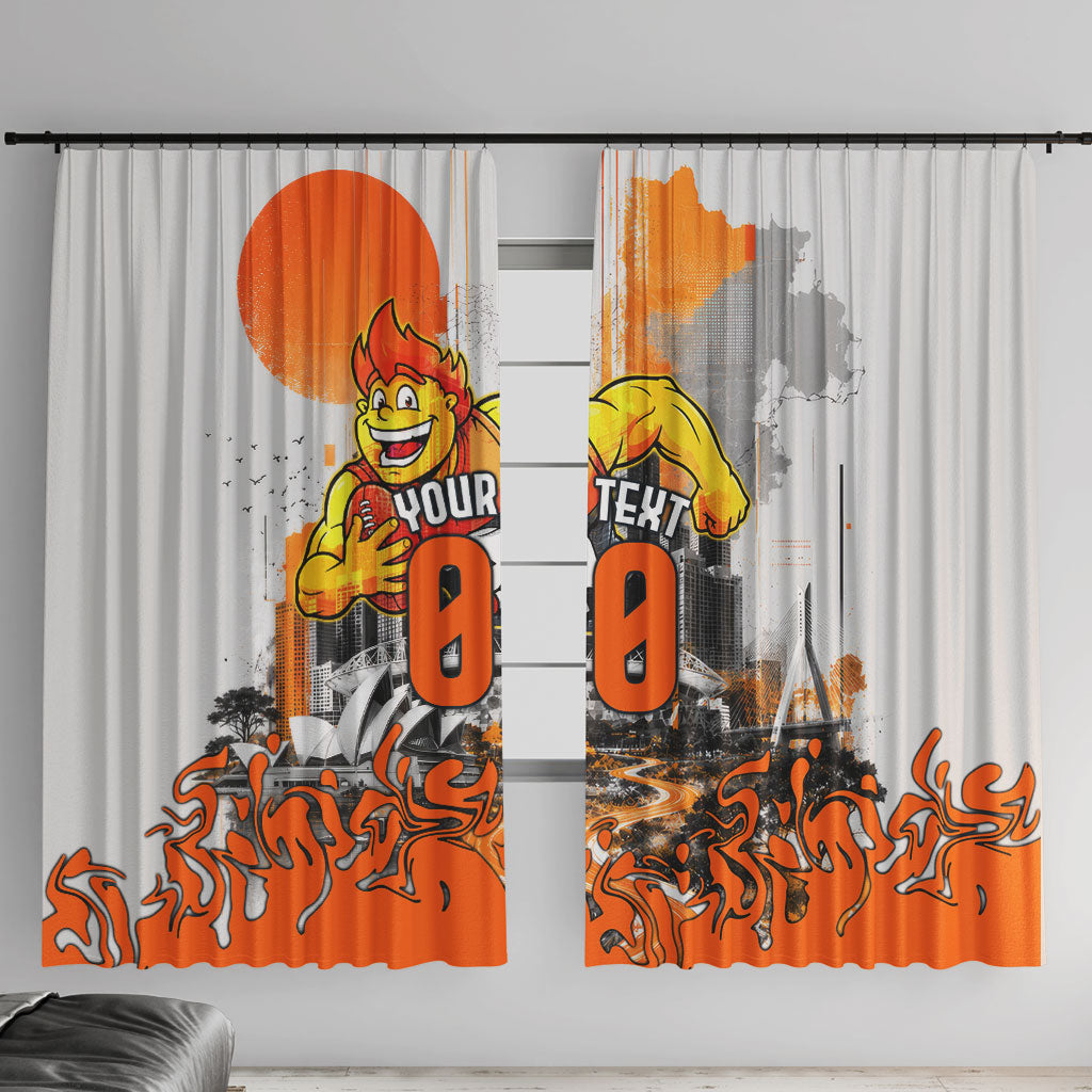 Personalised Greater Western Sydney Giants City Of Football Team Window Curtain Sydney City Skyline Illustration Sport Fan