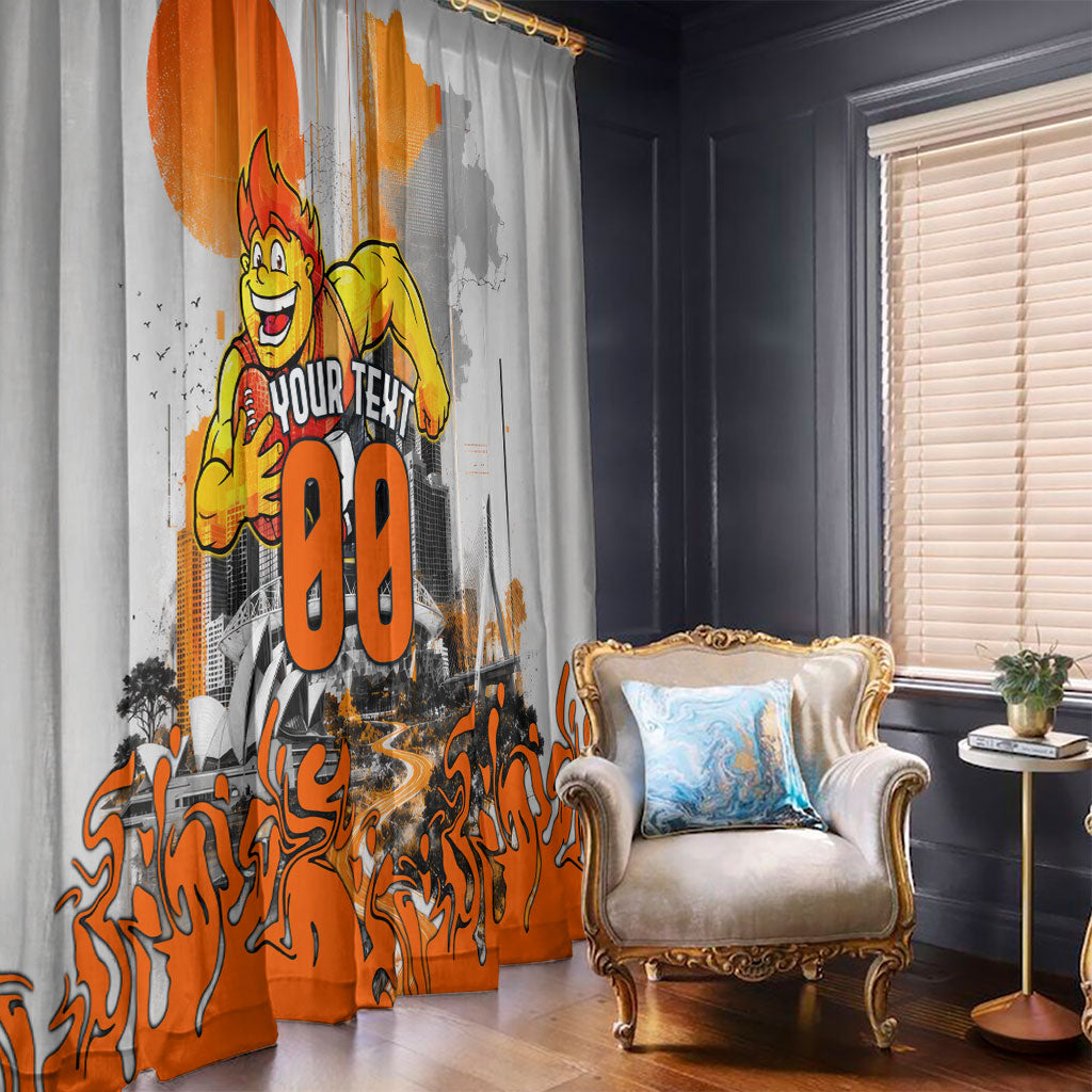 Personalised Greater Western Sydney Giants City Of Football Team Window Curtain Sydney City Skyline Illustration Sport Fan