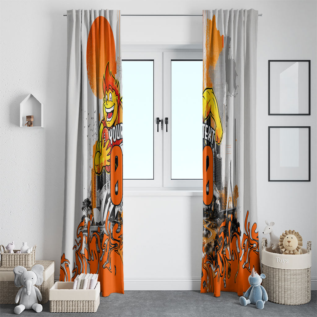 Personalised Greater Western Sydney Giants City Of Football Team Window Curtain Sydney City Skyline Illustration Sport Fan
