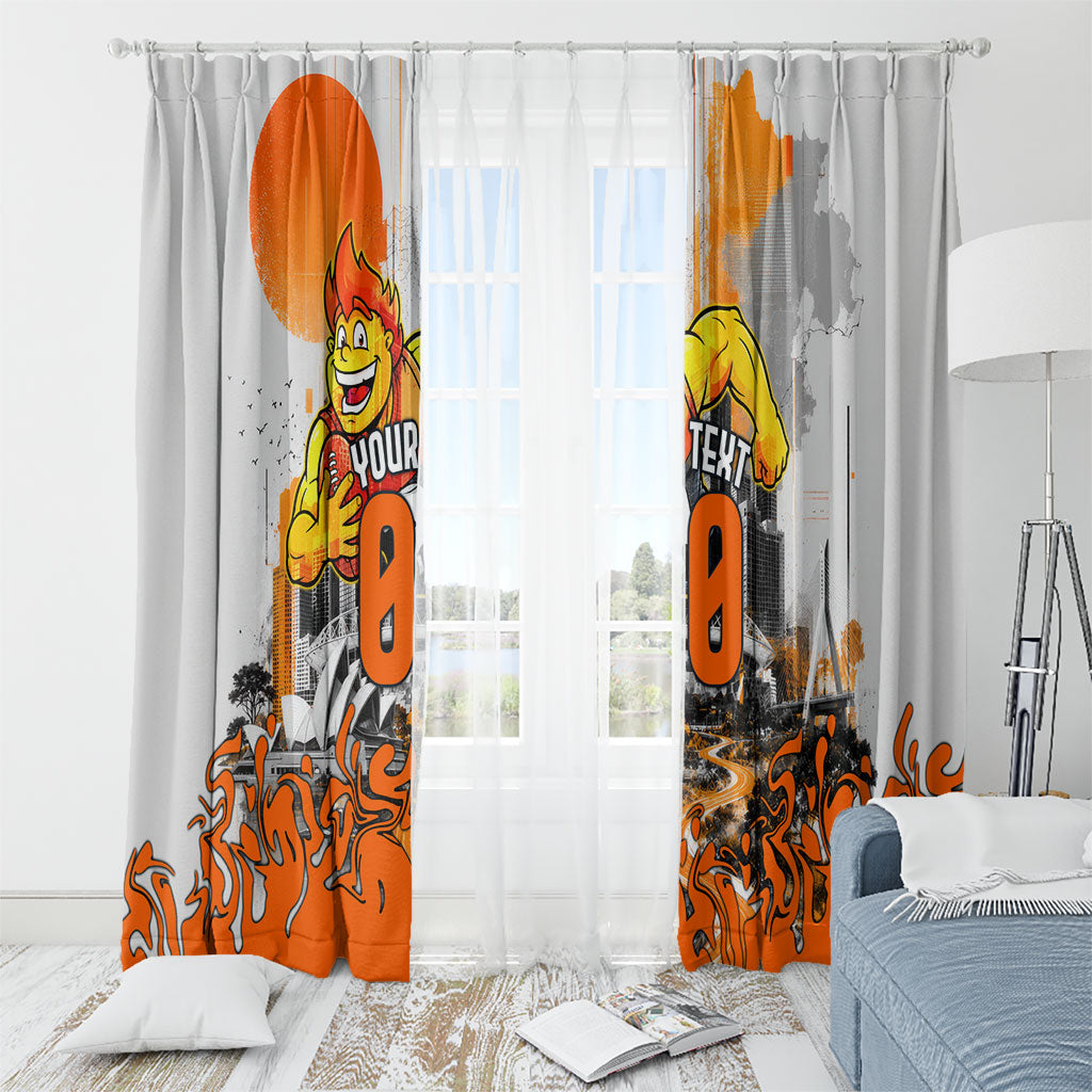 Personalised Greater Western Sydney Giants City Of Football Team Window Curtain Sydney City Skyline Illustration Sport Fan