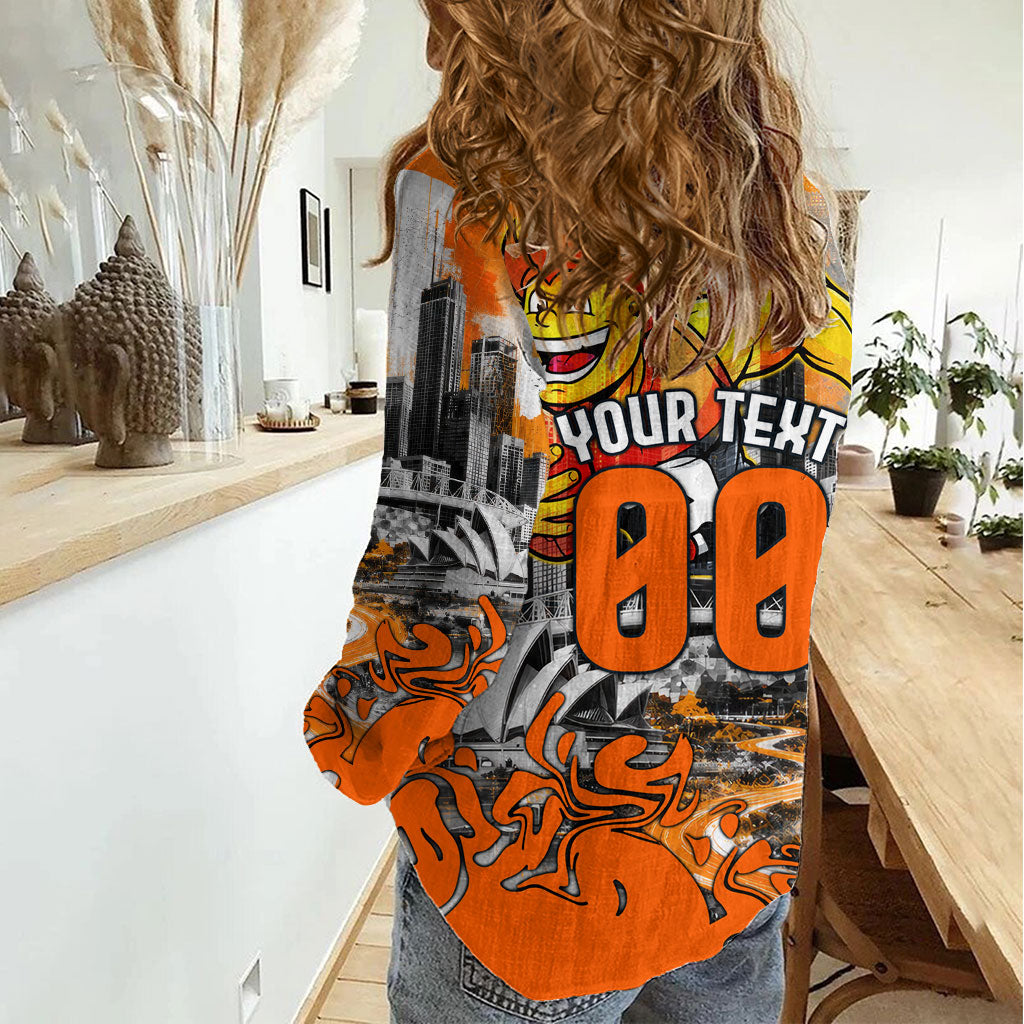 Personalised Greater Western Sydney Giants City Of Football Team Women Casual Shirt Sydney City Skyline Illustration Sport Fan