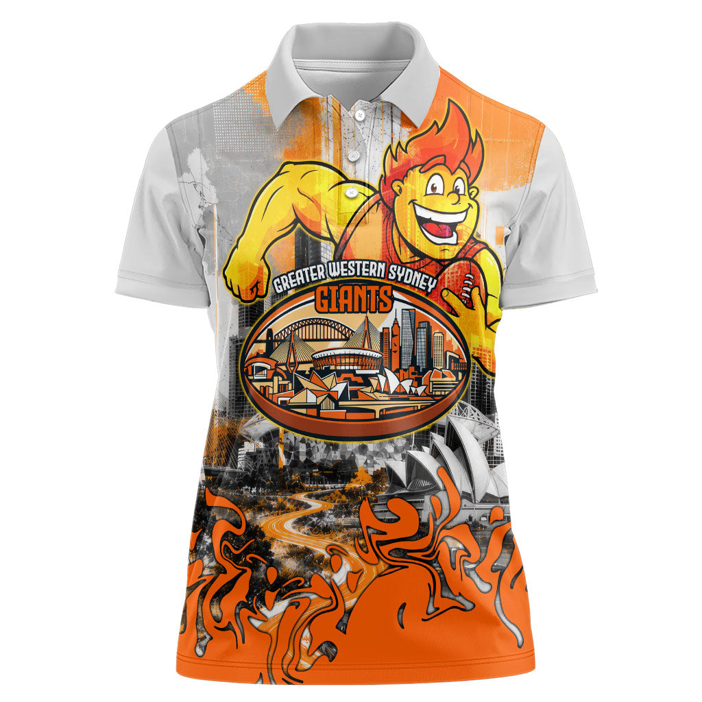 Personalised Greater Western Sydney Giants City Of Football Team Women Polo Shirt Sydney City Skyline Illustration Sport Fan