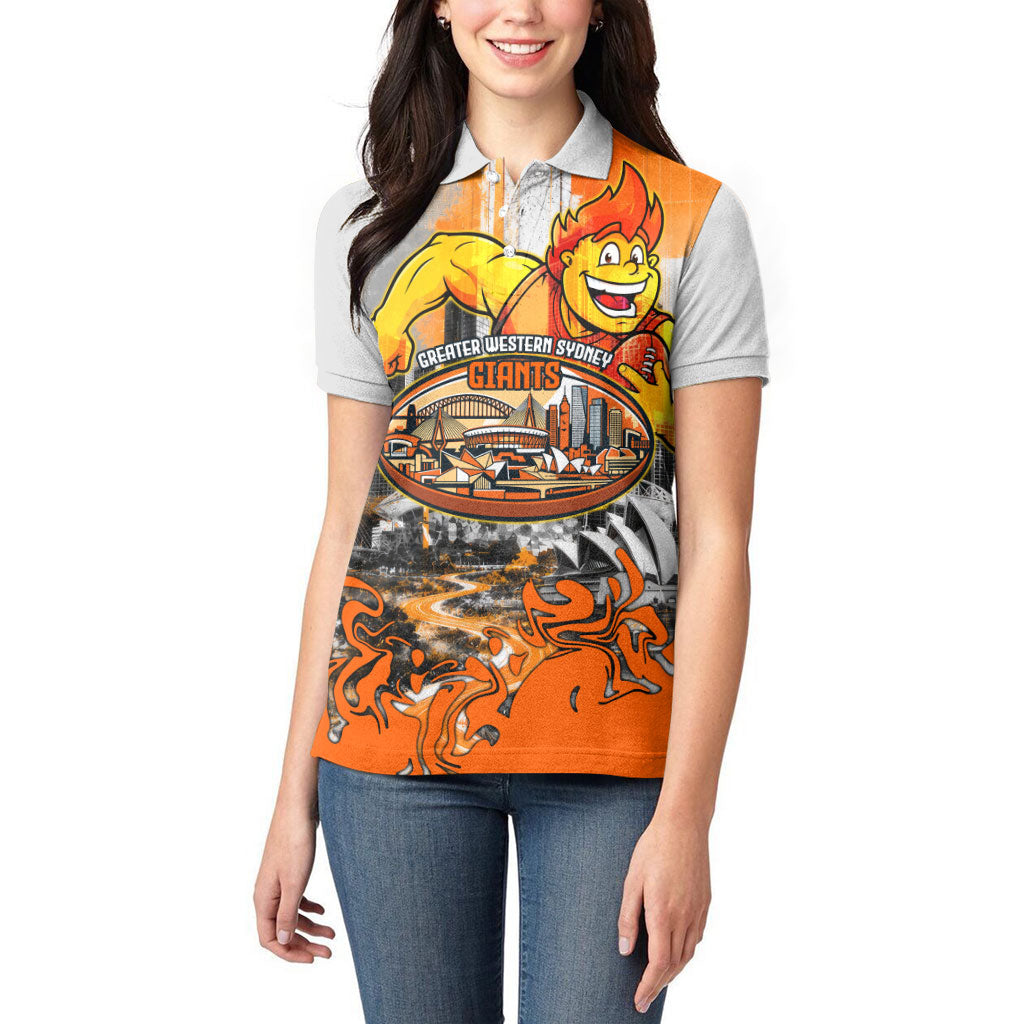 Personalised Greater Western Sydney Giants City Of Football Team Women Polo Shirt Sydney City Skyline Illustration Sport Fan