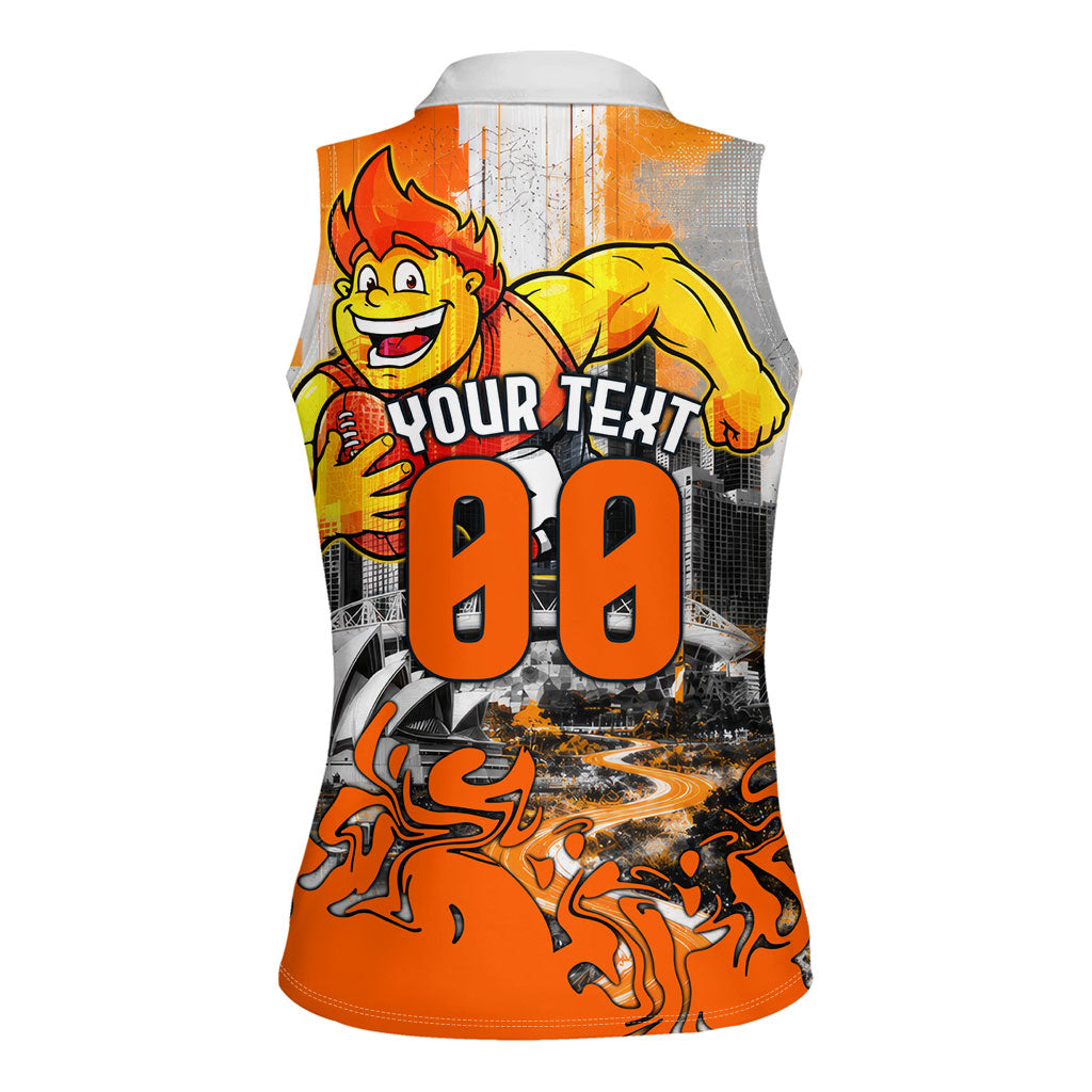Personalised Greater Western Sydney Giants City Of Football Team Women Sleeveless Polo Shirt Sydney City Skyline Illustration Sport Fan