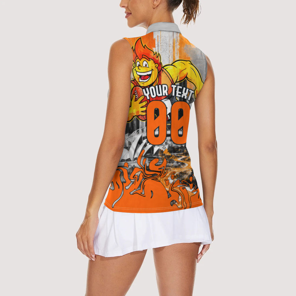 Personalised Greater Western Sydney Giants City Of Football Team Women Sleeveless Polo Shirt Sydney City Skyline Illustration Sport Fan