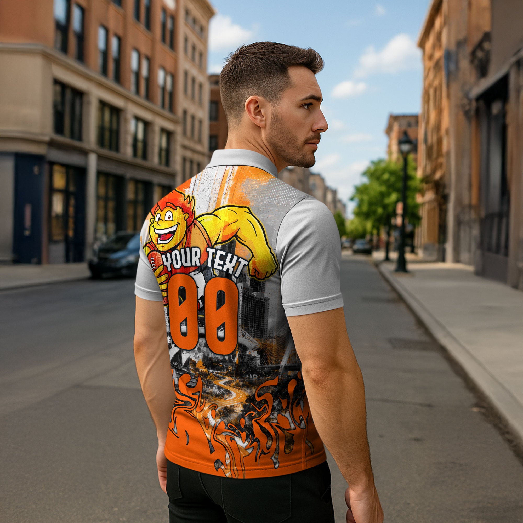 Personalised Greater Western Sydney Giants City Of Football Team Zipper Polo Shirt Sydney City Skyline Illustration Sport Fan