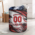 Personalised St Kilda Saints Fan Pride Laundry Basket Crusader Mascot Graphic Art With Melbourne City Skyline