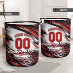Personalised St Kilda Saints Fan Pride Laundry Basket Crusader Mascot Graphic Art With Melbourne City Skyline