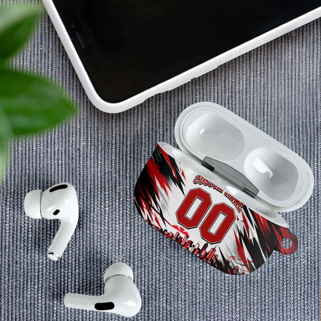 Personalised St Kilda Saints Fan Pride AirPods Case Crusader Mascot Graphic Art With Melbourne City Skyline