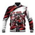 Personalised St Kilda Saints Fan Pride Baseball Jacket Crusader Mascot Graphic Art With Melbourne City Skyline