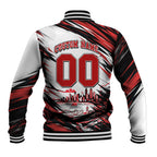 Personalised St Kilda Saints Fan Pride Baseball Jacket Crusader Mascot Graphic Art With Melbourne City Skyline