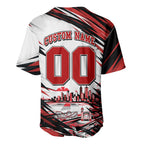 Personalised St Kilda Saints Fan Pride Baseball Jersey Crusader Mascot Graphic Art With Melbourne City Skyline
