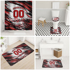 Personalised St Kilda Saints Fan Pride Bathroom Set Crusader Mascot Graphic Art With Melbourne City Skyline