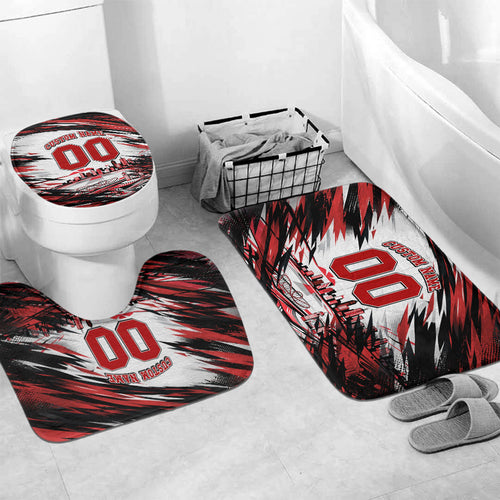 Personalised St Kilda Saints Fan Pride Bathroom Set Crusader Mascot Graphic Art With Melbourne City Skyline