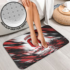 Personalised St Kilda Saints Fan Pride Bathroom Set Crusader Mascot Graphic Art With Melbourne City Skyline