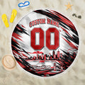 Personalised St Kilda Saints Fan Pride Beach Blanket Crusader Mascot Graphic Art With Melbourne City Skyline