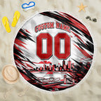 Personalised St Kilda Saints Fan Pride Beach Blanket Crusader Mascot Graphic Art With Melbourne City Skyline