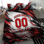Personalised St Kilda Saints Fan Pride Bedding Set Crusader Mascot Graphic Art With Melbourne City Skyline
