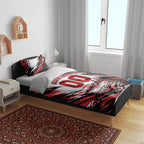 Personalised St Kilda Saints Fan Pride Bedding Set Crusader Mascot Graphic Art With Melbourne City Skyline